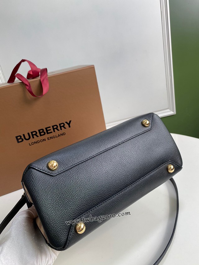 Burberry專門店新款小號黑色托特包 巴寶莉粒面小牛皮手提肩背女包 yxb1428